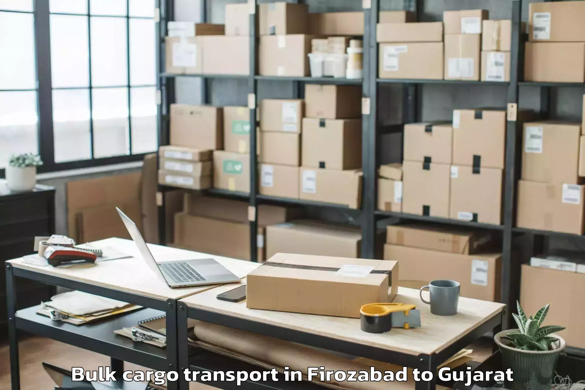 Professional Firozabad to Kundla Bulk Cargo Transport